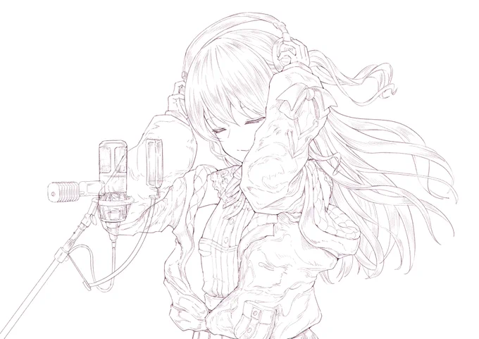 ラフ→線画→着彩→仕上げ #イラスト 