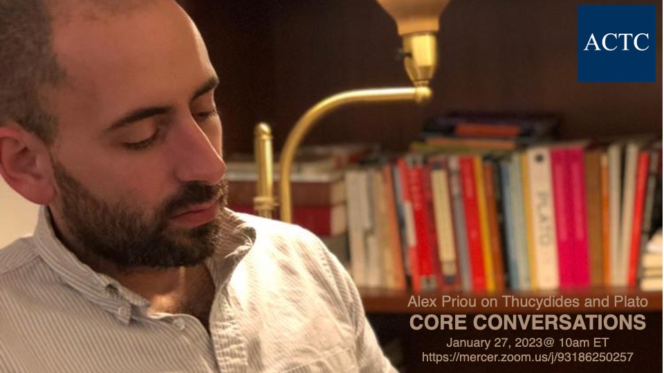 Join us this Friday at 10am ET for a live conversation with Alex Priou on "The Thucydidean Backdrop of Plato's Symposium." mercer.zoom.us/j/93186250257