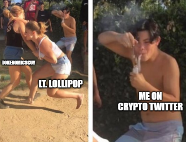 wonder if all of your feeds are similar to mine the last few days... 

<a href="/LtLollipop9/">🔥🪂 Lt. Lollipop the Bandito</a> <a href="/tokenomicsguy/">TokenGuy.Sol</a>