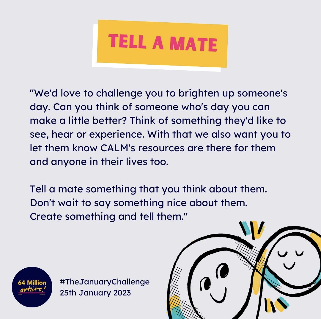 JosieNeuro's tweet photo. Day 25 of #TheJanuaryChallenge 

Tell a mate 🥰

I made a effort to tell special friends nice things today ❤️ little compliments can go a long way!! 

@64M_Artists @UofGSCMH https://t.co/gkFHWqk5RM