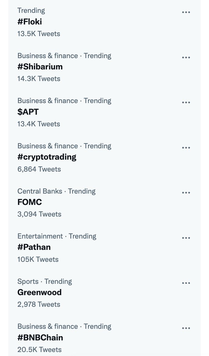 FLOKI's tweet photo. #Floki is trending on Twitter for the fifth day straight! 🔥

$FLOKI is trending alongside #Shibarium, $APT, #FOMC, and #BNBChain! https://t.co/JCoFWxX6Tz