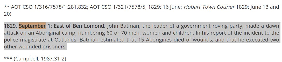 ZSRenn's tweet photo. On @sunriseon7 a Tasmanian Mayor suggested the 1st of Sept for Australia Day!

1829, Sept 1: East of Ben Lomond. John Batman, made a dawn attack on an Aboriginal camp, of 60  men, women and children. 15 died!

 @kochie_online nods head😪They have no idea!

https://t.co/nNa1ec2gxM https://t.co/0DZT9IzA8m