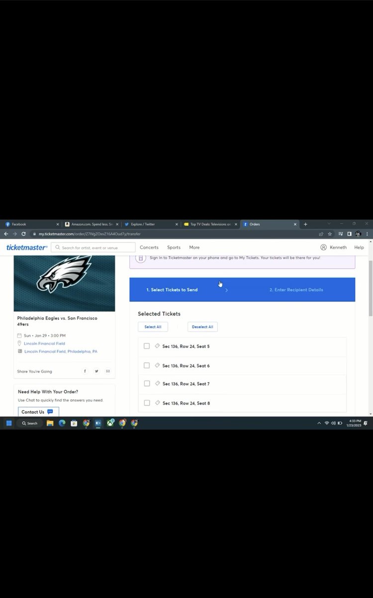 _itsmadisonrose's tweet photo. Selling tickets to the nfc championship, $4,000 for all 4 or 2 for $2,200. Prices are negotiable, wanting to get them off my hands since we cannot make it. #NFCChampionship #49ers #FTTB #FlyEaglesFly  #SFvsPHI #EaglesFans #GoBirds https://t.co/eT4iv8JMsQ