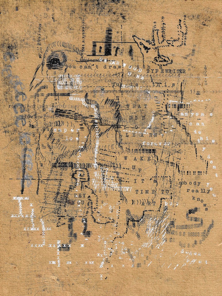 *LISTED: The genesis piece, #1 from <a href="/degenpoet/">degen poet ⚛️⚡️</a>'s highly sought after Underwood series - banged out on burlap paper using a vintage typewriter.

Price: $BONK 999,999,999 
Link in our profile
(<a href="/exchgART/">Exchange Art</a> rounds off the <a href="/bonk_inu/">BONK!!!</a> in the listing)