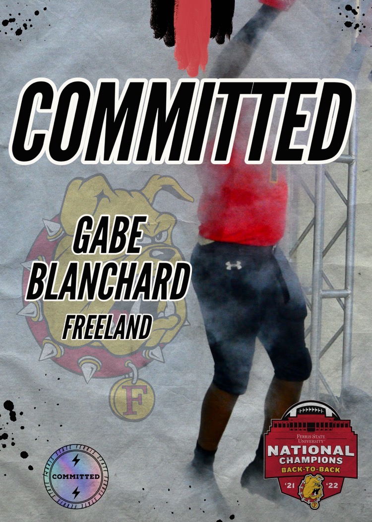 Blessed to announce my commitment to @FerrisFootball!  Thankyou to my parents, coaches, teamates,and anyone else who helped me get to where I am today.
@CoachAnnese
@CoachFaust1
@45Kings_Smith 
@FerrisState