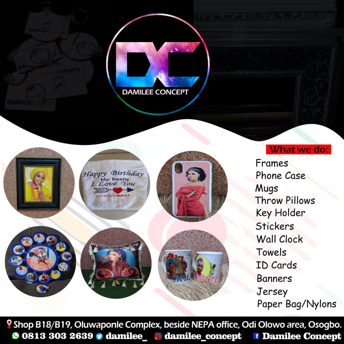 damileeconcept's tweet photo. Picture frames, Mugs, Throw pillows, Monogram, Souvenirs, Surprise Events, Customized Shirts/Caps, Hoodies, Business Branding, Graphic Design and Printing, etc… https://t.co/UTkjfJG6UD