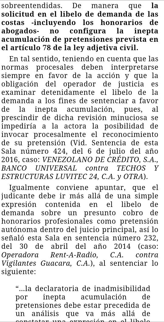 WilsonGomezGB's tweet photo. Sentencia N° 000793 del 14/12/2022 Sala de Casación Civil @TSJ_Venezuela
Simulación de venta. La solicitud en el libelo de demanda de las costas -incluyendo los honorarios de abogados- no configura la inepta acumulación de pretensiones. 🧐☕
https://t.co/2FoCVKqWGE https://t.co/aExeDnUHWt