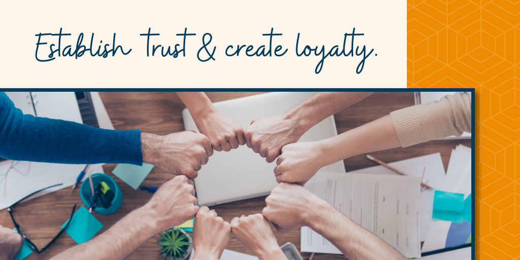Our goal is to present key content in a visual manner that succinctly represents your organization. Our team will help establish trust and create loyalty by extending your promise through meaningful touchpoints and interactions.