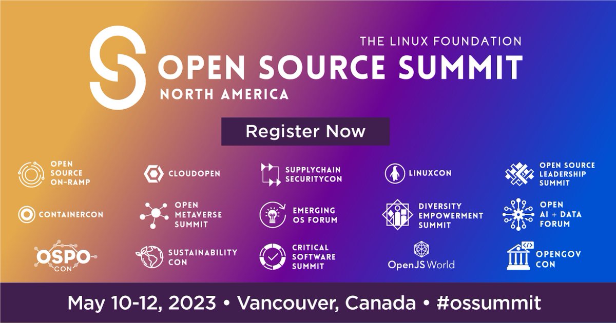 NEW: Registration for Open Source Summit North America is open! 1 fee includes access to 15 events covering the most important technologies, topics & issues affecting #opensource today. Join us in Vancouver, May 10-12. Register now & save US$450! hubs.la/Q01zgyJC0 #ossummit