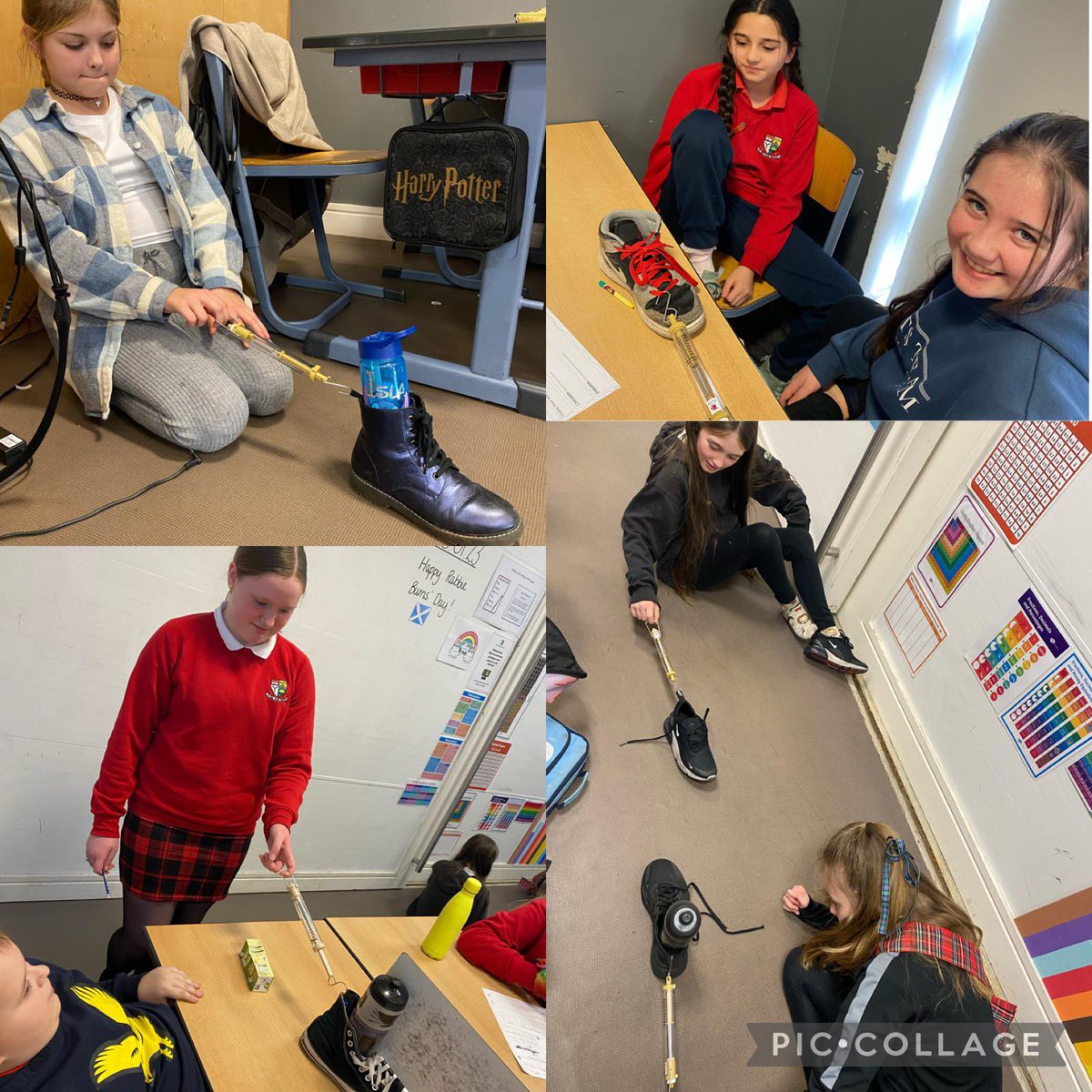 DalryPrimary's tweet photo. Investigating Friction! 🕵🏼‍♀️

We used Newton balances to measure the level of friction between a shoe sole &amp; a surface👟

We also carried out an experiment using different surfaces to investigate the level of friction between them and a toy car 🚗 @NAC_STEM https://t.co/CTXeVjjac6