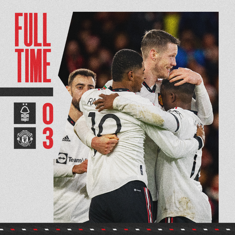 ManUtd's tweet photo. It's advantage United ahead of next week's second leg 💪

#MUFC || #CarabaoCup