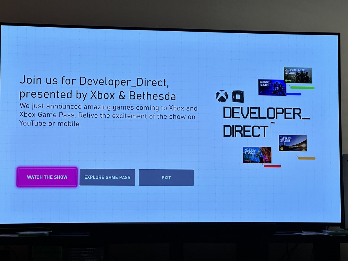 LeoCasablancas's tweet image. Love this. Being greeted with this when I turn my Xbox on just in case I missed the Direct. Xbox has really been taking notes and seeing what works! #XboxDeveloper_Direct