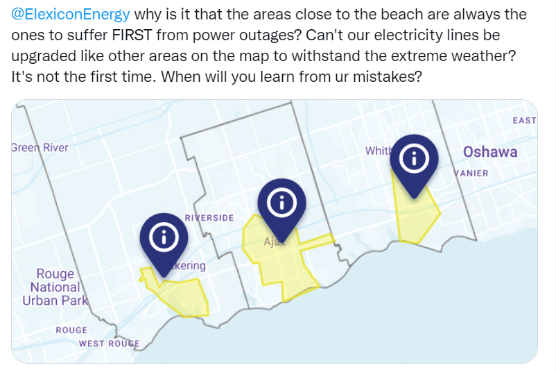 sammy_tweet's tweet photo. Valid question to @ElexiconEnergy during any storm leave alone #ONStorm #poweroutage #FIRSTWORLDPROBLEMS #SomethingTHATISThirdWorldProblemIsNOWaFirstWorldProblem https://t.co/IiRgVSBCwb