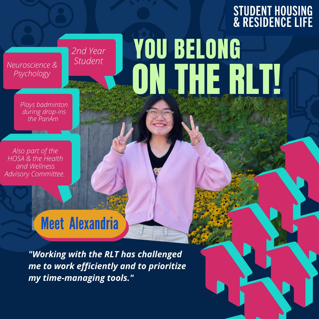 UTSCres's tweet photo. To balance her busy Residence Advisor and academic schedule as a Neuroscience and Psychology major, Alexandria like to play badminton at the Toronto Pan Am Sports Complex. 

Just Like Alexandria, You Belong On The RLT! Applications close on Friday!
⁠
#utsc #residencelife https://t.co/NuVmbyJ0mK