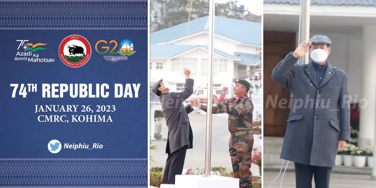 Unfurled the Tricolor at the Chief Minister's Residential Complex. I extend my warm greetings and good wishes to the citizens of Nagaland and the nation on the auspicious occasion of #RepublicDay.