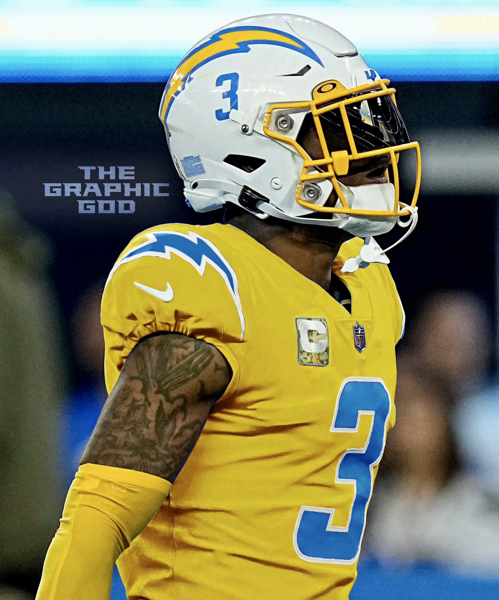 Yellow chargers jersey discount