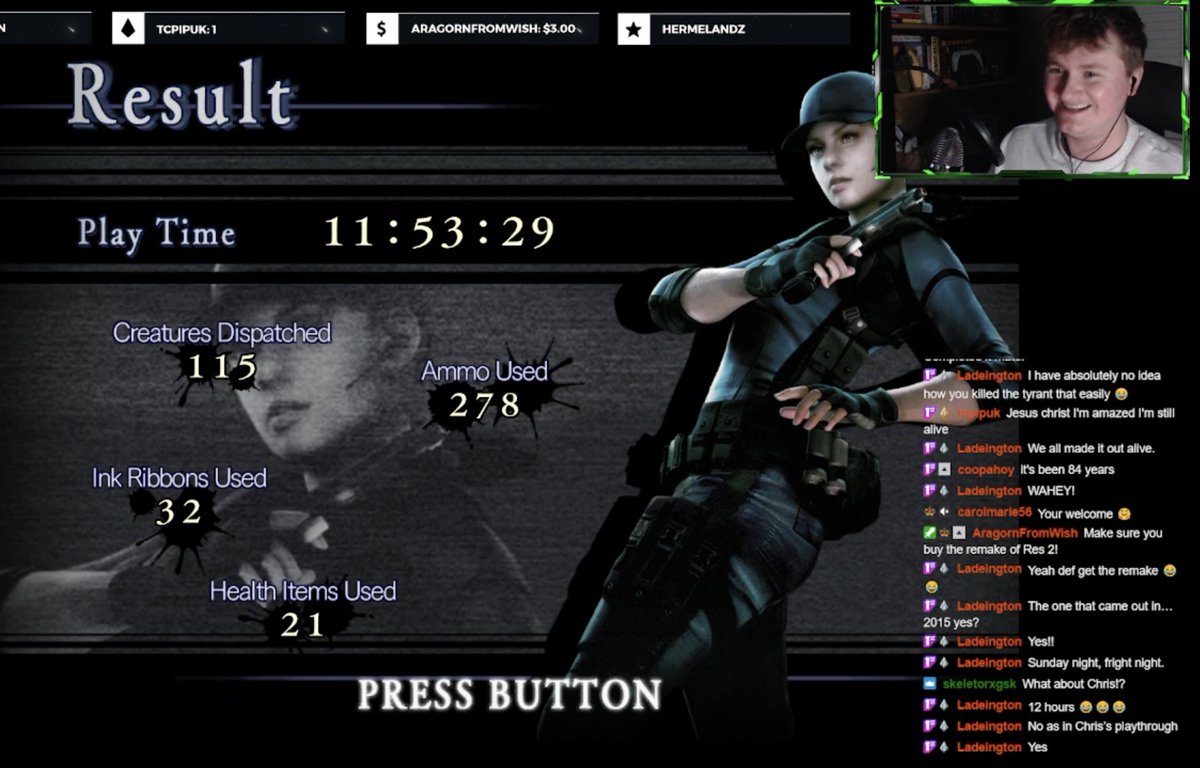 TTV_theboylade's tweet photo. We did it! My first ever playthrough of #ResidentEvil - completed! And in only 11hrs 53mins 😂 so much fun along the way. Itchy tasty, Shotgun salesmen, Wensleydale, Caramel and more...

What a community #Blades ⚔️💙
https://t.co/CBE5EEWx4a https://t.co/yTBu4fm6wT