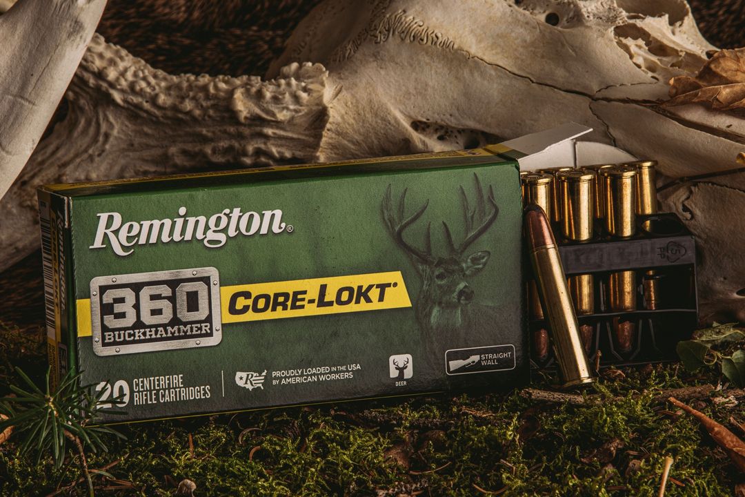 RemingtonArms's tweet photo. 360 Buckhammer is straight up better than other straight wall cartridges.

#360Buckhammer #360BHMR #HammerTime #CoreLokt #Better https://t.co/3BYwE9yFh7