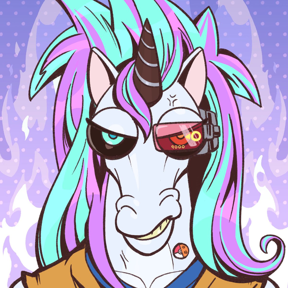DBZ x Pokemon... Goku and galarian rapidash. Art by <a href="/ryanthw/">Rynja</a>... <a href="/U_UnicornsNFT/">Uninterested Unicorns</a> <a href="/3verseGame/">3VERSE</a> #UGMI