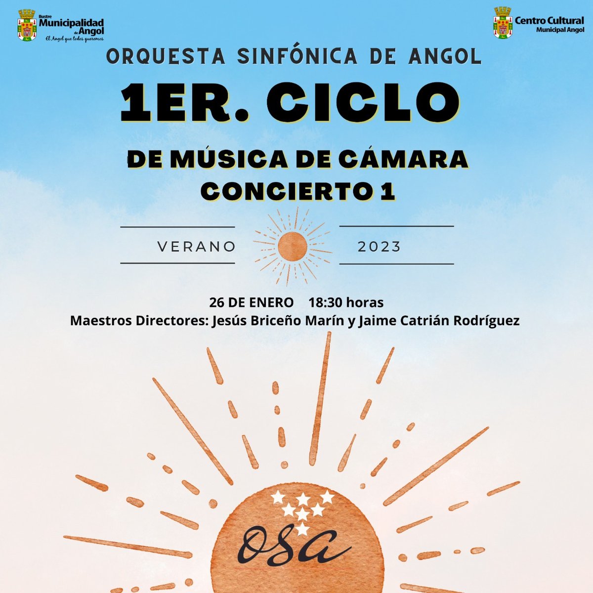 Le esperamos este 26 de enero a las 18:30 horas en el auditorio del Centro Cultural de Angol. Entrada Liberada.