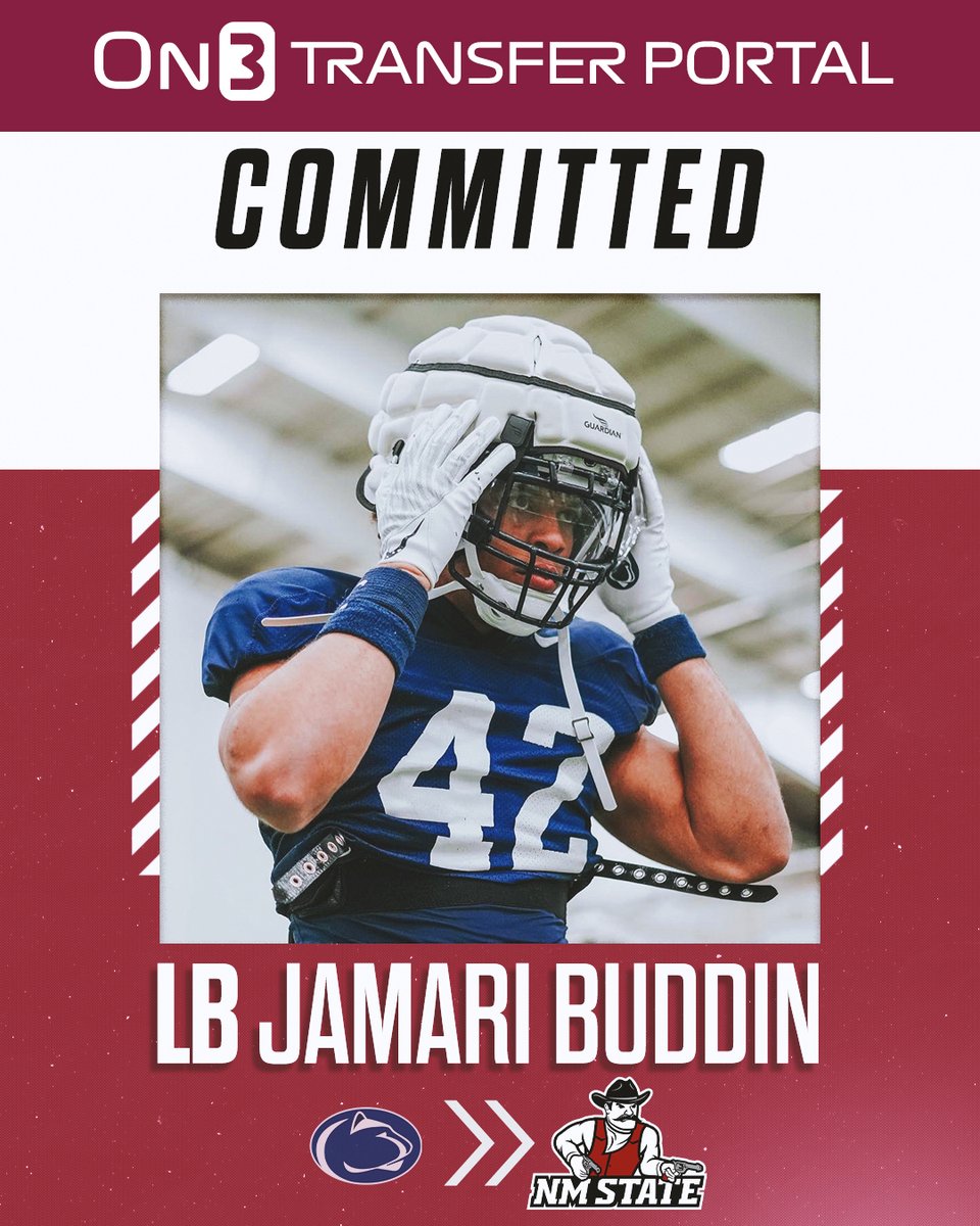 🚨BREAKING🚨 Former Penn State LB Jamari Buddin has committed to New Mexico State.

Story: on3.com/college/penn-s…