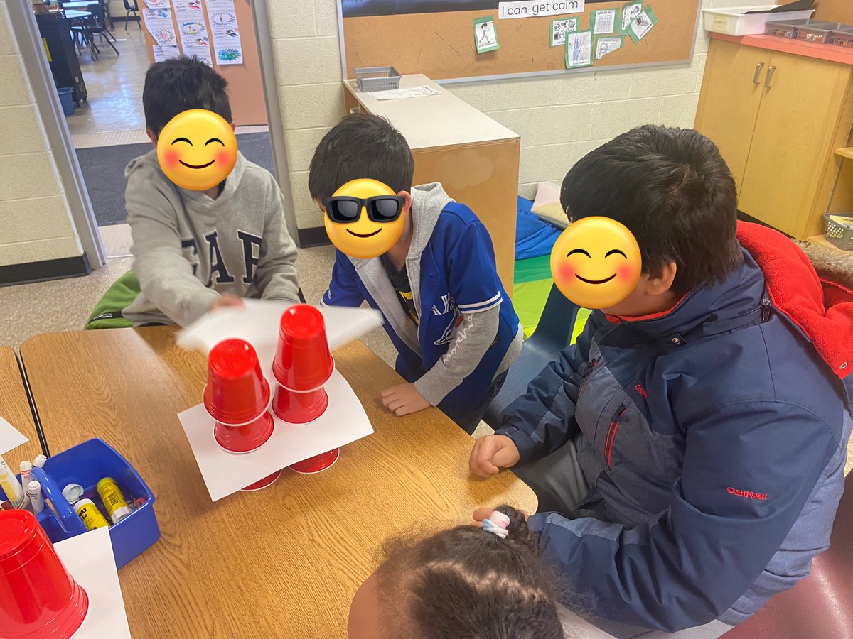 MrsLauraAbel's tweet photo. We practiced stacking cups today with our reading buddies in Grade 1. We loved showing them another challenge that we have enjoyed doingπ @silwrdsb #readingbuddies #collaborativetasks https://t.co/Xz2dL6AM7e