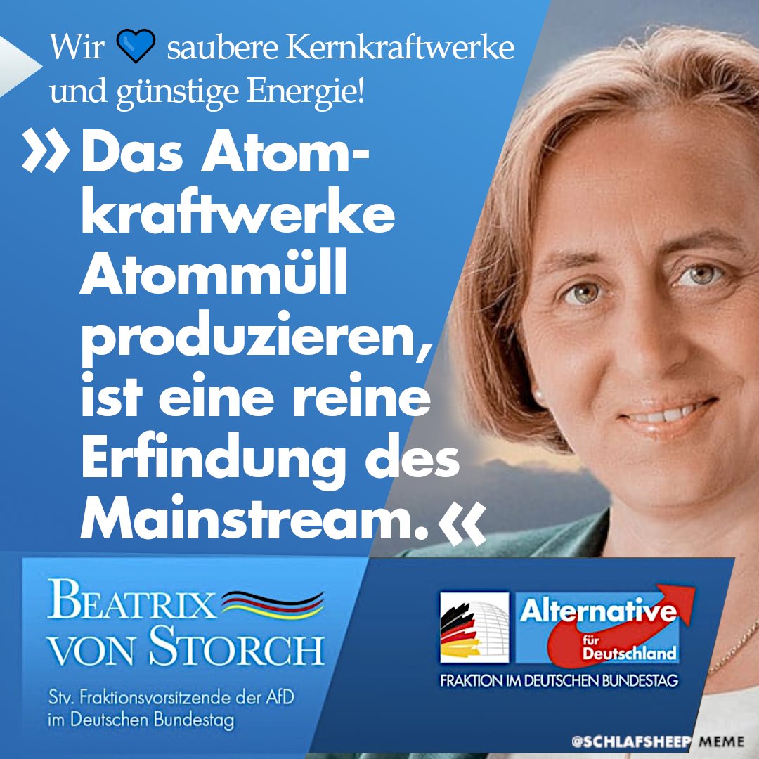 Tja, wenn man schon die Sonne verklagen will! 🙄'Wir 💙 saubere Kernkraftwerke und günstige Energie!' #AfD #nukleareRenaissance #Beatrix_vStorch   x.com/beatrix_vstorc…