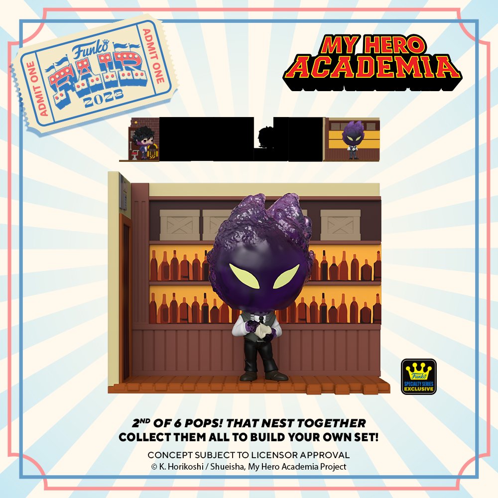 OriginalFunko's tweet photo. Funko Fair 2023: Calling all My Hero Academia fans! Pre-order the start of the new My Hero Academia Build-a-scene for your collection today at select speciality retailer locations only! https://t.co/0MbpqARxDW #Funko #FunkoFair #FunkoPop https://t.co/sSxok63LeL