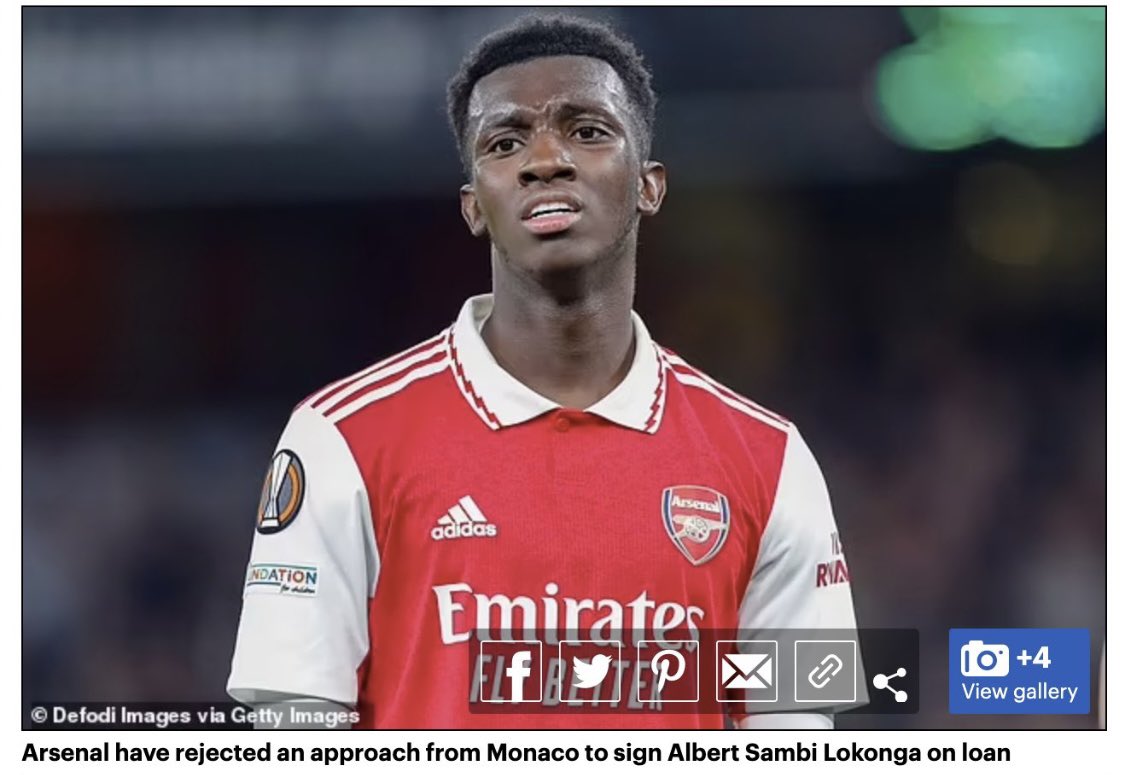 If Monaco made the same mistake as The Daily Mail and attached this photo to their email asking ‘Can we have him on loan?’ then I completely understand why the answer came back ‘NO’

#SambiLokonga #Eddie #NketiahInTheRoom #casualracism #Arsenal