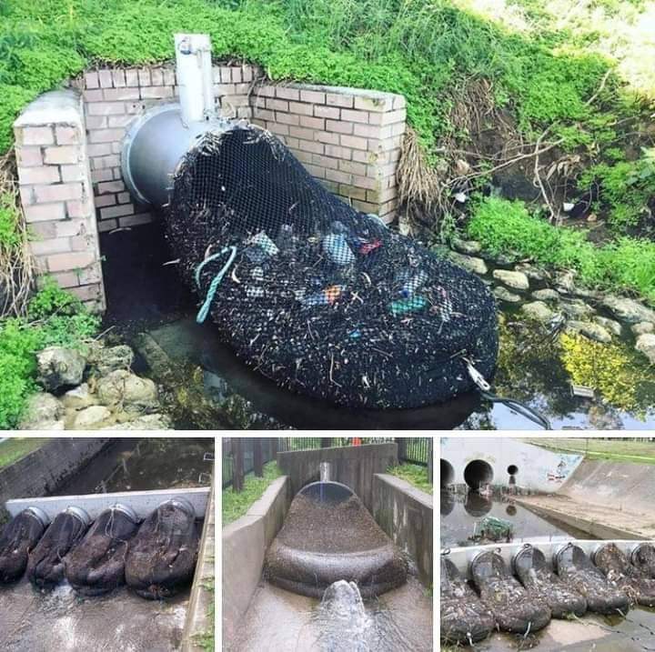 Mesh drains in Australia prevent water bodies pollution...Should be a worldwide standard.