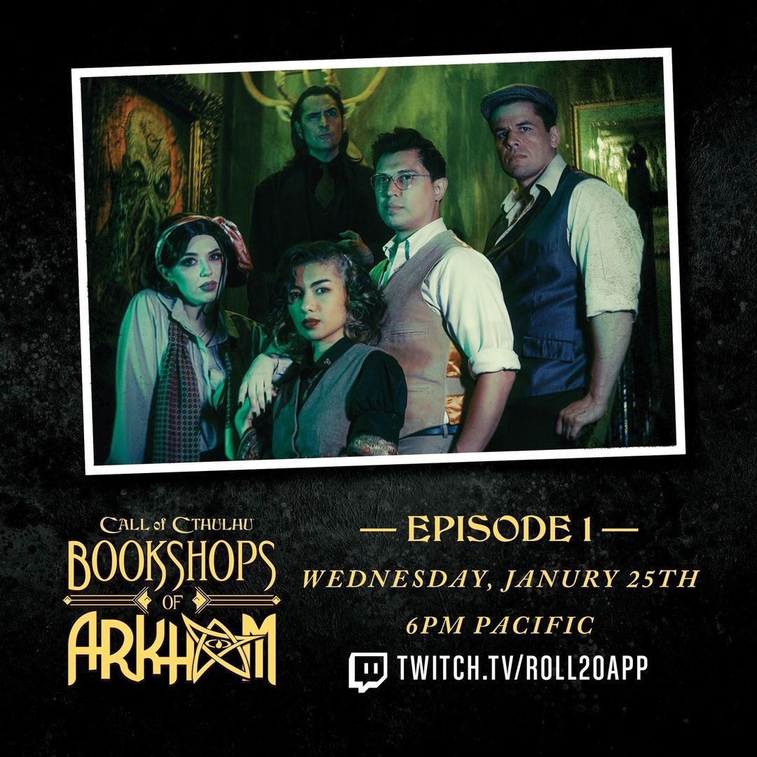 Mark_Meer's tweet image. 💀Watch the new Call of Cthulhu adventure, BOOKSHOPS OF ARKHAM, tonight at 6PM PT on @roll20app Twitch! 

🔍Featuring me as your Keeper of Arcane Lore and a team of investigators including @NotSaige @CarlosCrits @seersword &amp;amp; Patrick Logan! 

#CallOfCthulhu #HorrorRPG #rpg #ttrpg