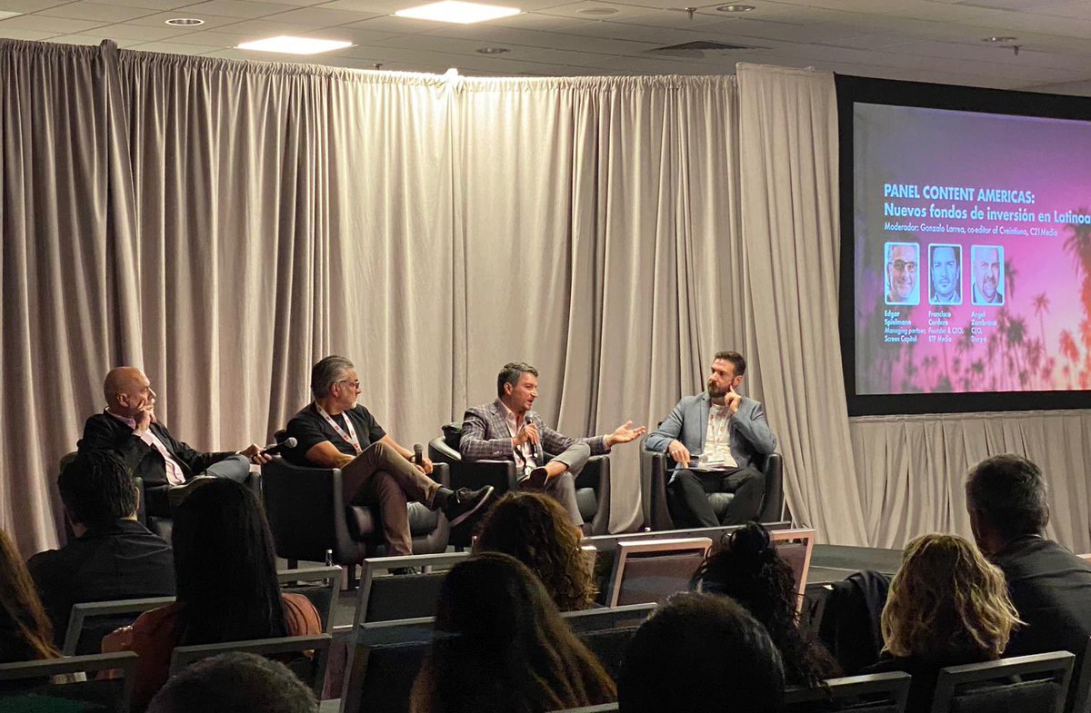 Nuestro CEO Francisco Cordero fue invitado a participar en el Panel Content Americas: Nuevos fondos de inversión en Latinoamérica, especializado en Inversiones Audiovisuales junto a Edgar Spielmann (Managing partner de Screen Capital), y Angel Zambrano (CEO de Story-a).