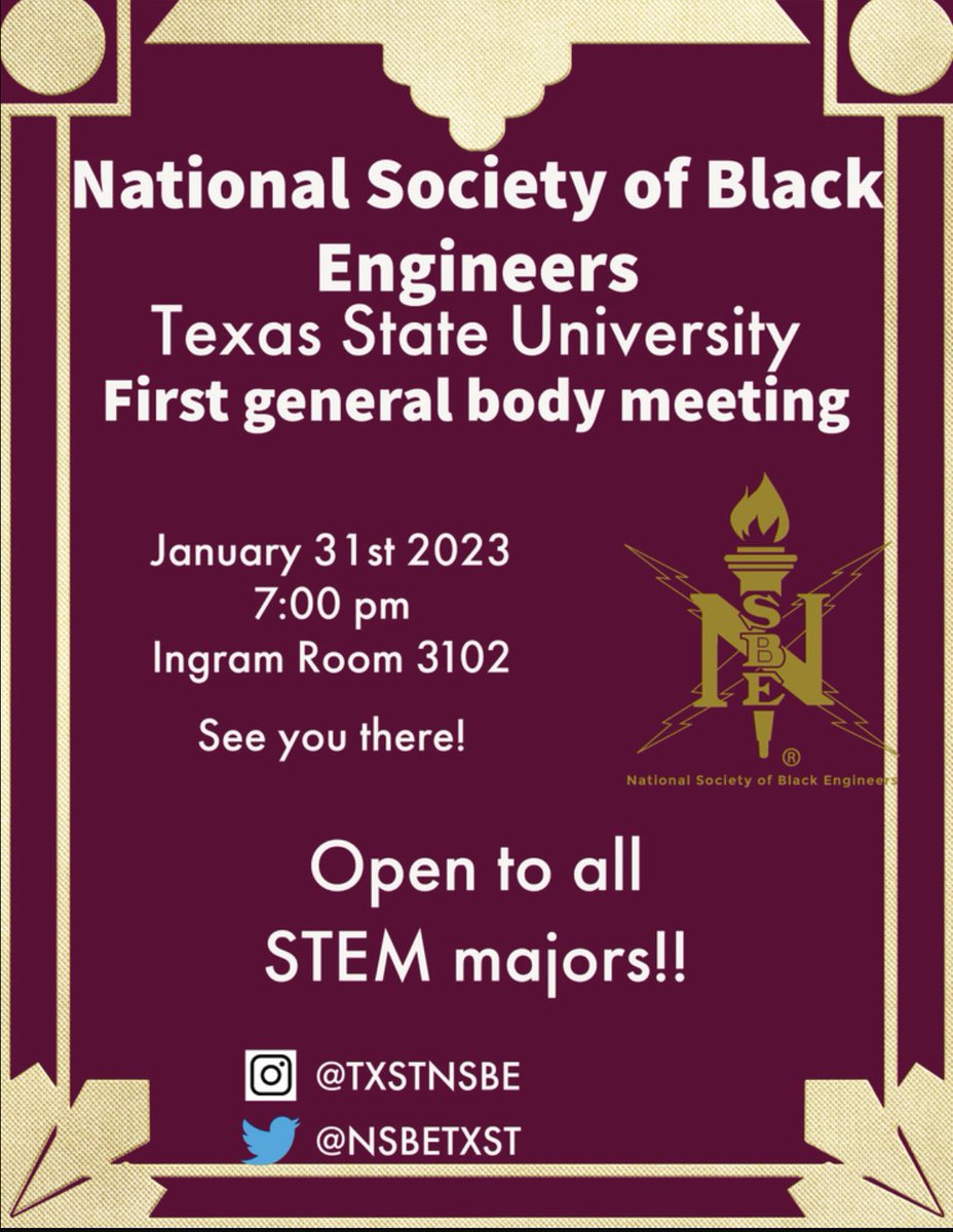 First meeting of the semester!

🚨OPEN TO ALL STEM MAJORS🚨