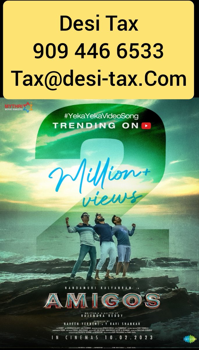 desitax's tweet photo. @NANDAMURIKALYAN @AshikaRanganath @RajendraReddy_ @GhibranOfficial @ramjowrites @saregamasouth #TDP #YCP #BRS #BJP #Congress #CPI #h1b #Telugu #telugunews 
#cpm #mim #tax #irs #teluguactress
Amigos Nanadamuri Kalyan Ram Telugu Cinema https://t.co/yz9s0CG0FK