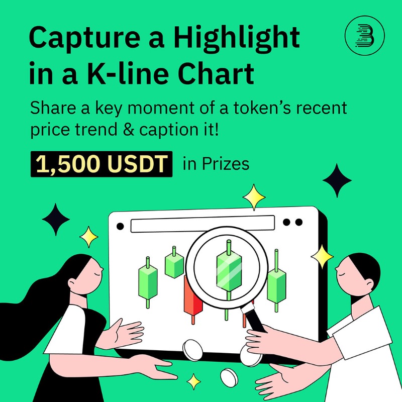 BitMartExchange's tweet photo. Capture a recent highlight &amp; get the chance to share 1,500 USDT 🔍

1️⃣ Follow us, RT, tag 3 friends, comment with a screenshot of a token's recent k-line chart on #BitMart &amp; caption it with #BitMartHighlight
2️⃣ Sign up: https://t.co/e1Z81sLY1Y
3️⃣ Complete: https://t.co/LEjXJa2yCC