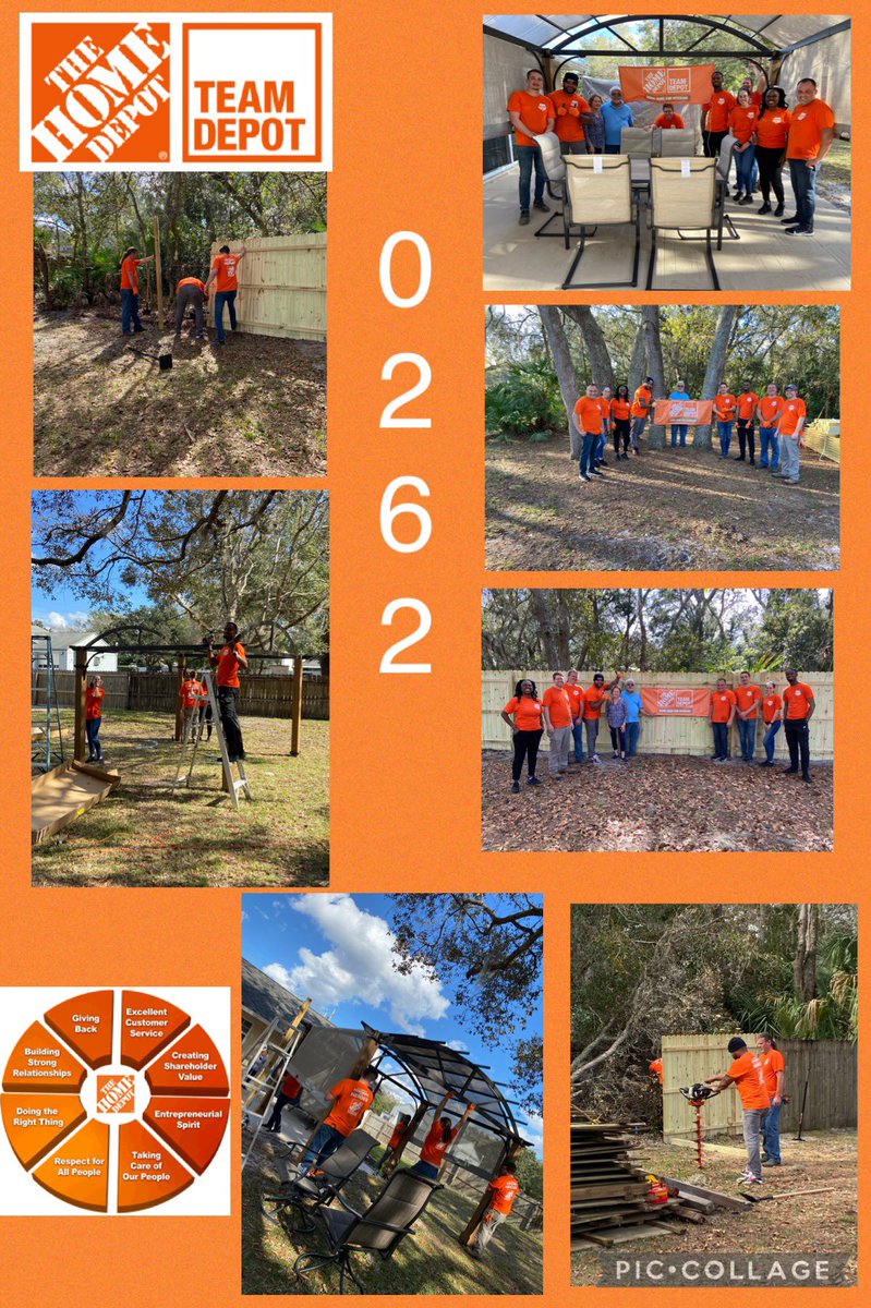 Casselberry 0262 taking care of our Veterans, thanks to Bernard, Mike, Candice, Jasmine, Shemar, Ethan 
For all their hard work today in our Team Depot event. Thanks to our DM Wardally, Ricky J for all his support and help to make this event posible. #teamdepot