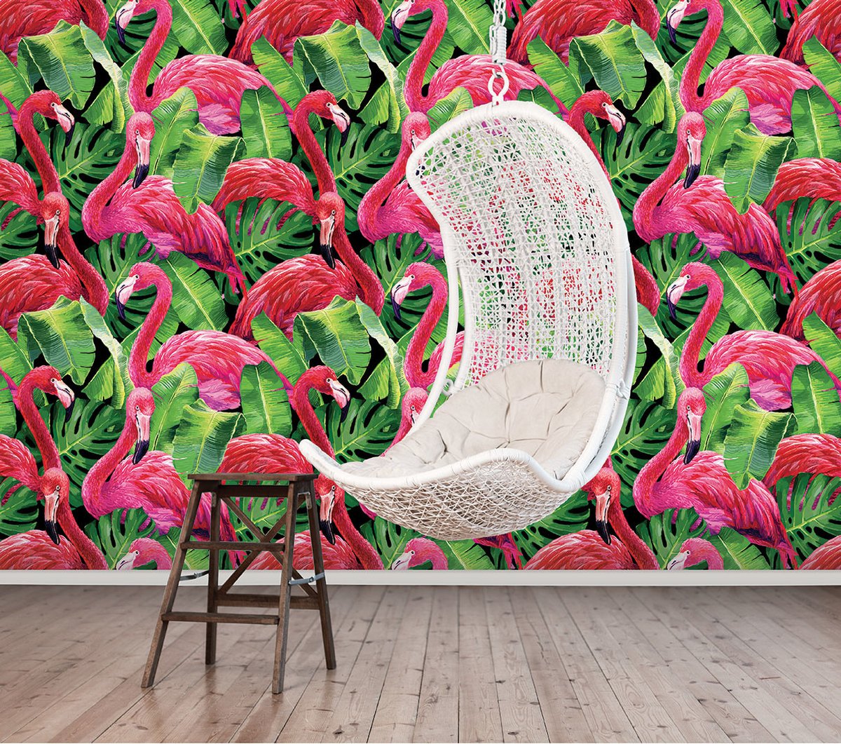 Fun decor trends with Flamingos in Tropical Leaves Global Fusion Repeating Wall Panel - what a mouthful name for this great design. G45274.#wallpaperpeeps #thewallpaperpeople #featurewall #wallcovering #Wallpaper #GalerieWallpaper #GlobalFusion 
bit.ly/2ABmsb4