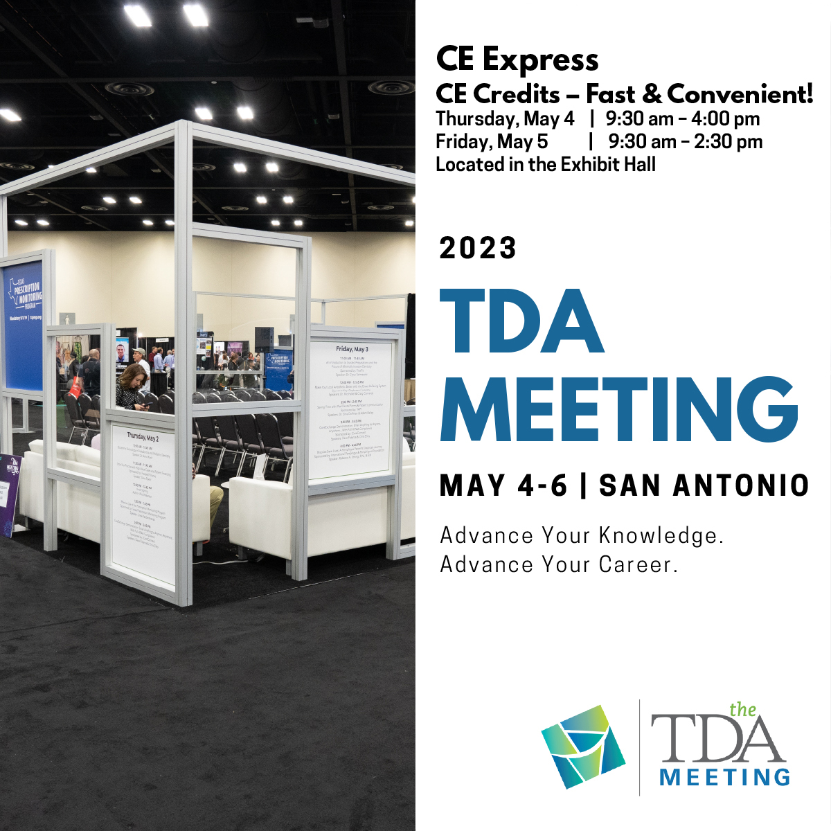 Do you need a quick hour or two of CE? Check out our CE Express classrooms. These short sessions feature popular practice management and clinical topics. See the full schedule in our Preliminary Program book: bit.ly/TDA-Mtg-2023-P…