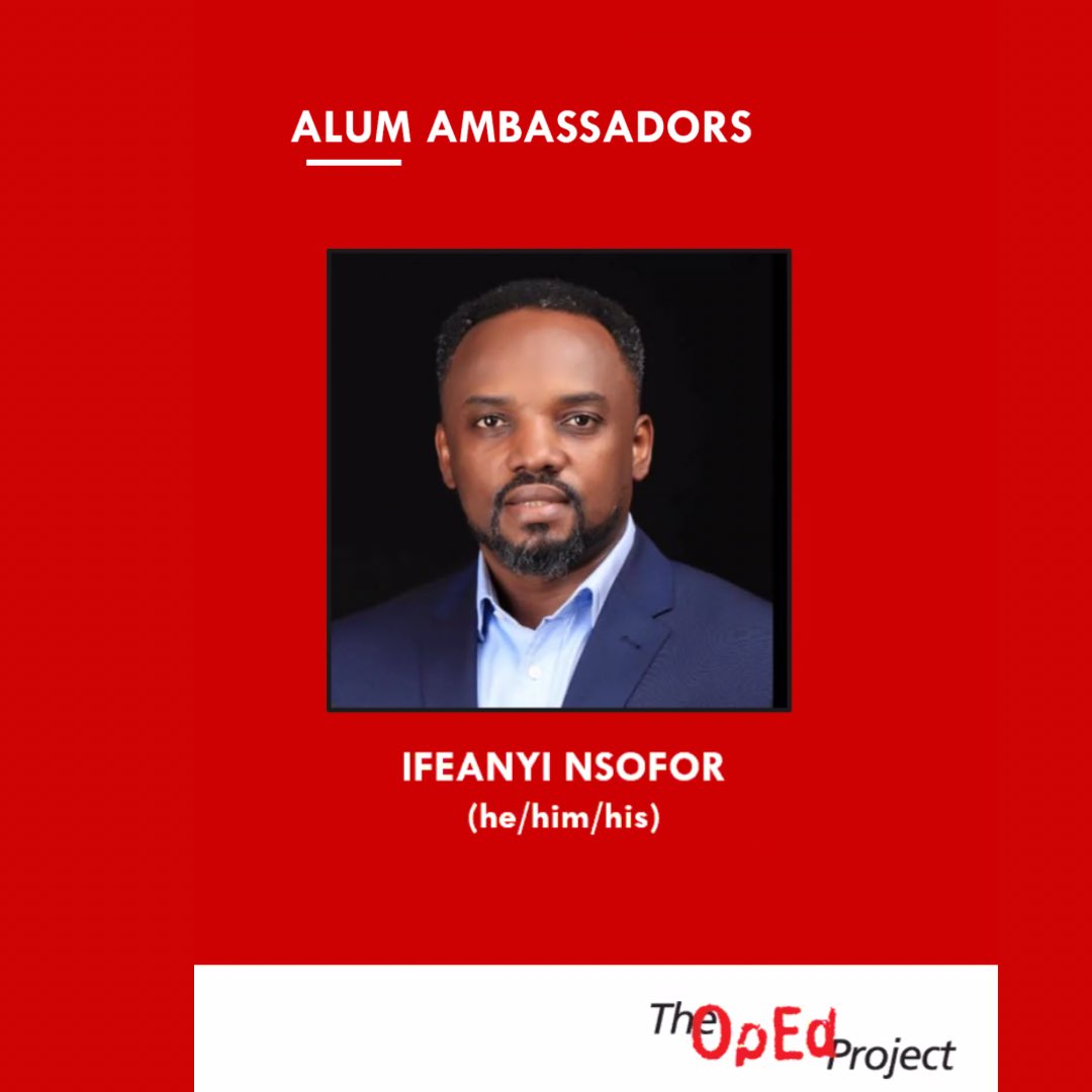 ekemma's tweet photo. As Alum Ambassador of  @TheOpEdProject, it is an honor to be supporting the facilitation of "Write to Change the World" workshop on January 25 &amp; 26 2023. Register for a #WriteToChangeTheWorkshop here (scholarships available): https://t.co/C814hXhMlL https://t.co/RX5osfeSNw