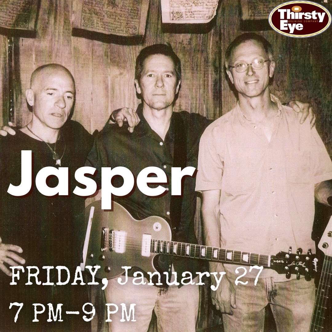 Start the weekend the right way! Jasper - The Band is coming to #ThirstyEyeABQ this Friday night from 7-9pm! Their music style is a mix of Original and Americana Roots music for everyone to enjoy.