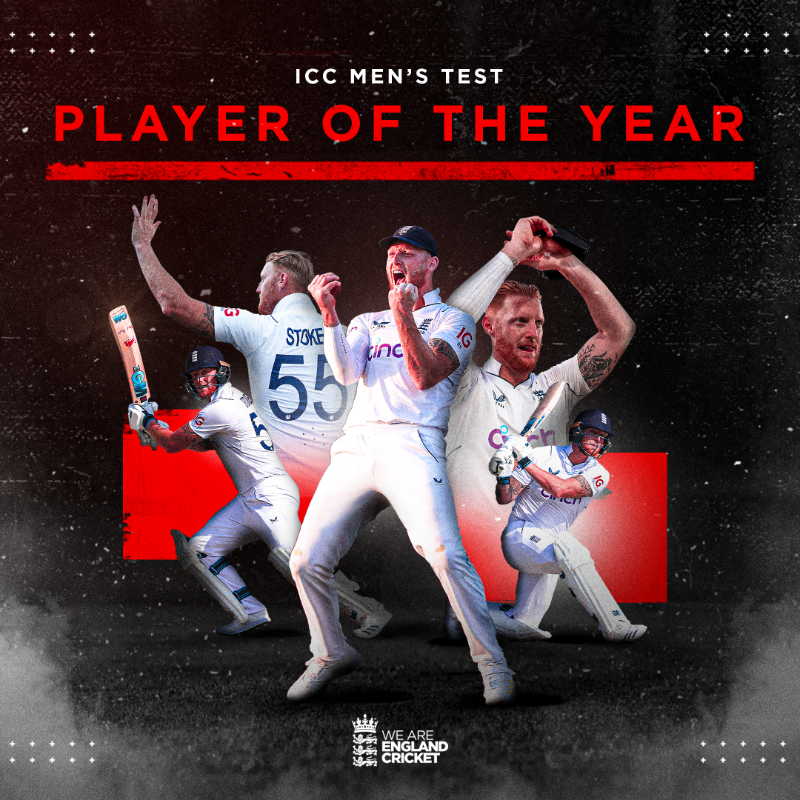 englandcricket's tweet photo. 🥁 Introducing the 2022 @ICC Men’s Test Cricketer of the Year...

🏆 @BenStokes38

Who else? 😏