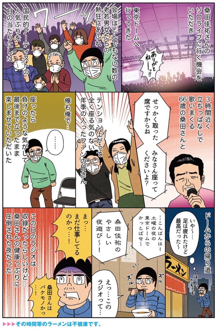 健康漫画「桑田佳祐さんは体力バケモノかと思った話」
#俺は健康にふりまわされている 