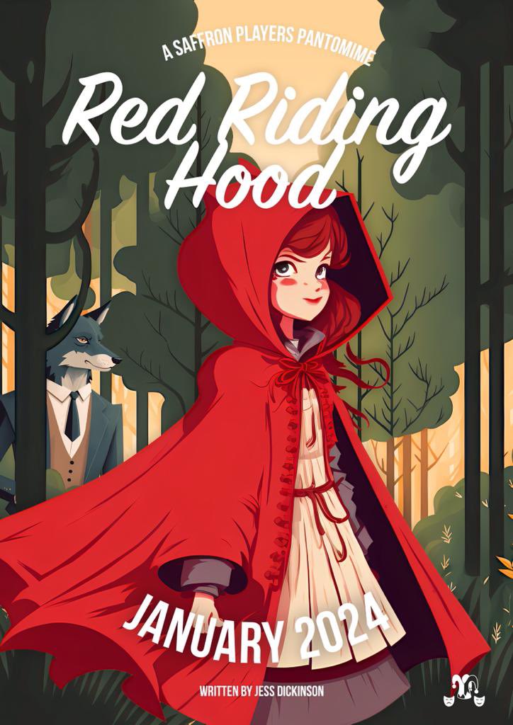 Thank you to everyone who came to our latest pantomime THE PRINCESS AND THE PEA.

Our Jan ‘24 production will be Red Riding Hood, written and directed by Jess Dickinson.

If you would like to get involved with our group on or off the stage, please email info@saffronplayers.co.uk.