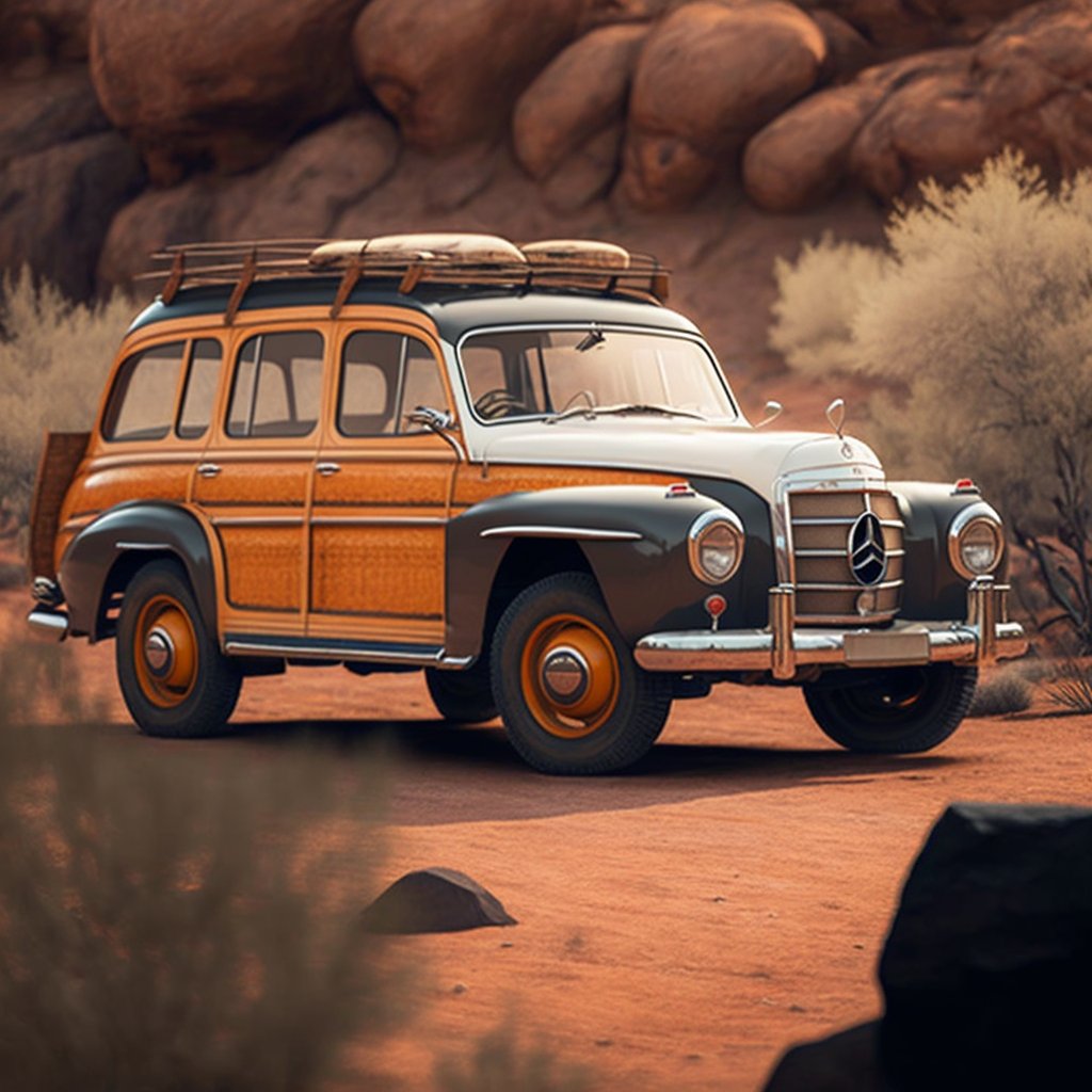 alexgrantuk's tweet photo. I fell into an AI rabbit hole about 20 minutes ago, asking it to render classic SUVs that never were. Here’s a ‘55 Merc GLE, a ‘65 Porsche Cayenne, ‘75 BMW X5 and a ‘90 Audi Q7. Quite frightening how quickly this is improving. https://t.co/tinXpkA95q