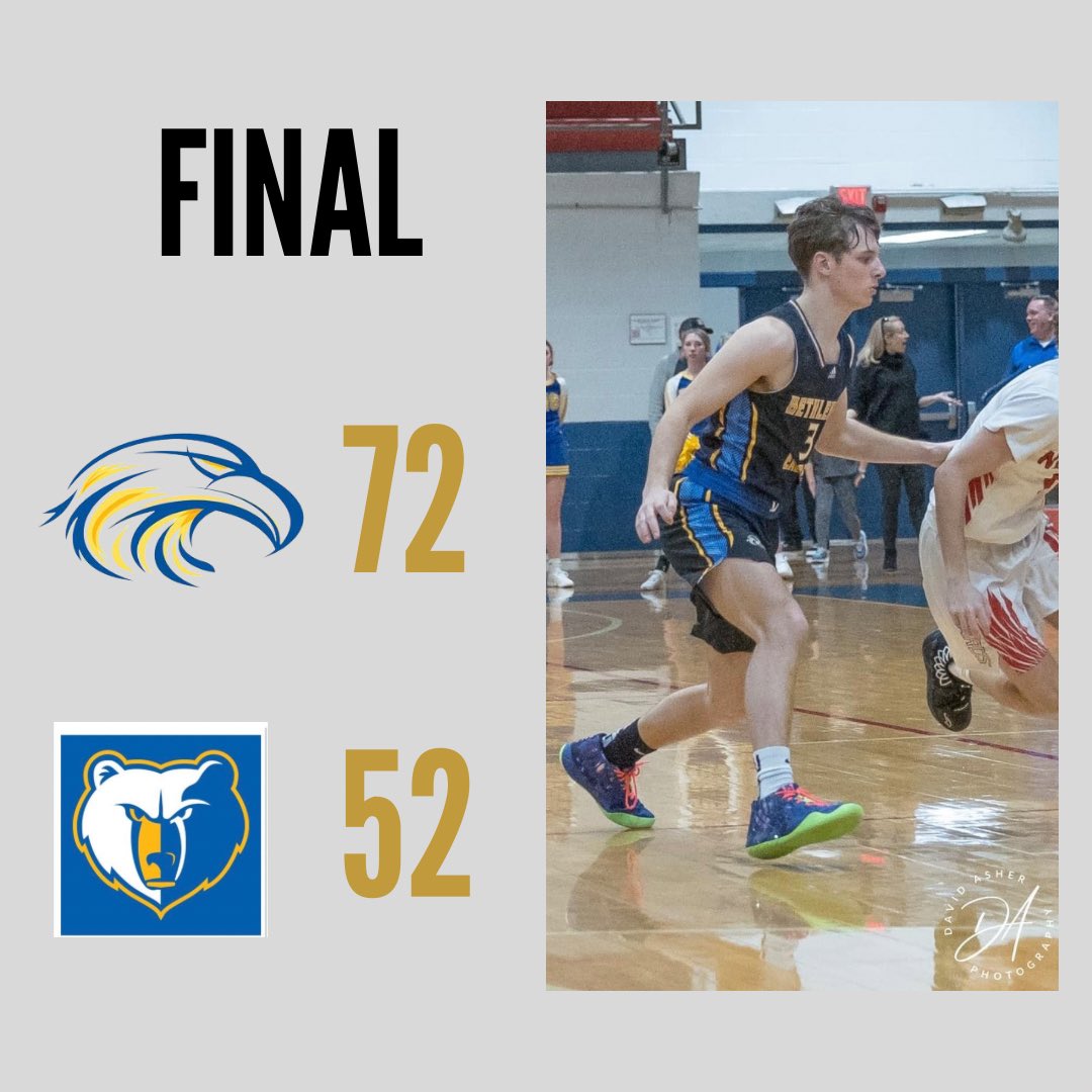 The Eagles overcame a slow start on the road to defeat Brown. Casey Steadmon led the way with 25 pts and 7 rebs. Haydon Osborne added 20 pts while Nick Osborne had 17 pts and 6 rebs. The Eagles return home Friday night against Caverna. 📷: David Asher