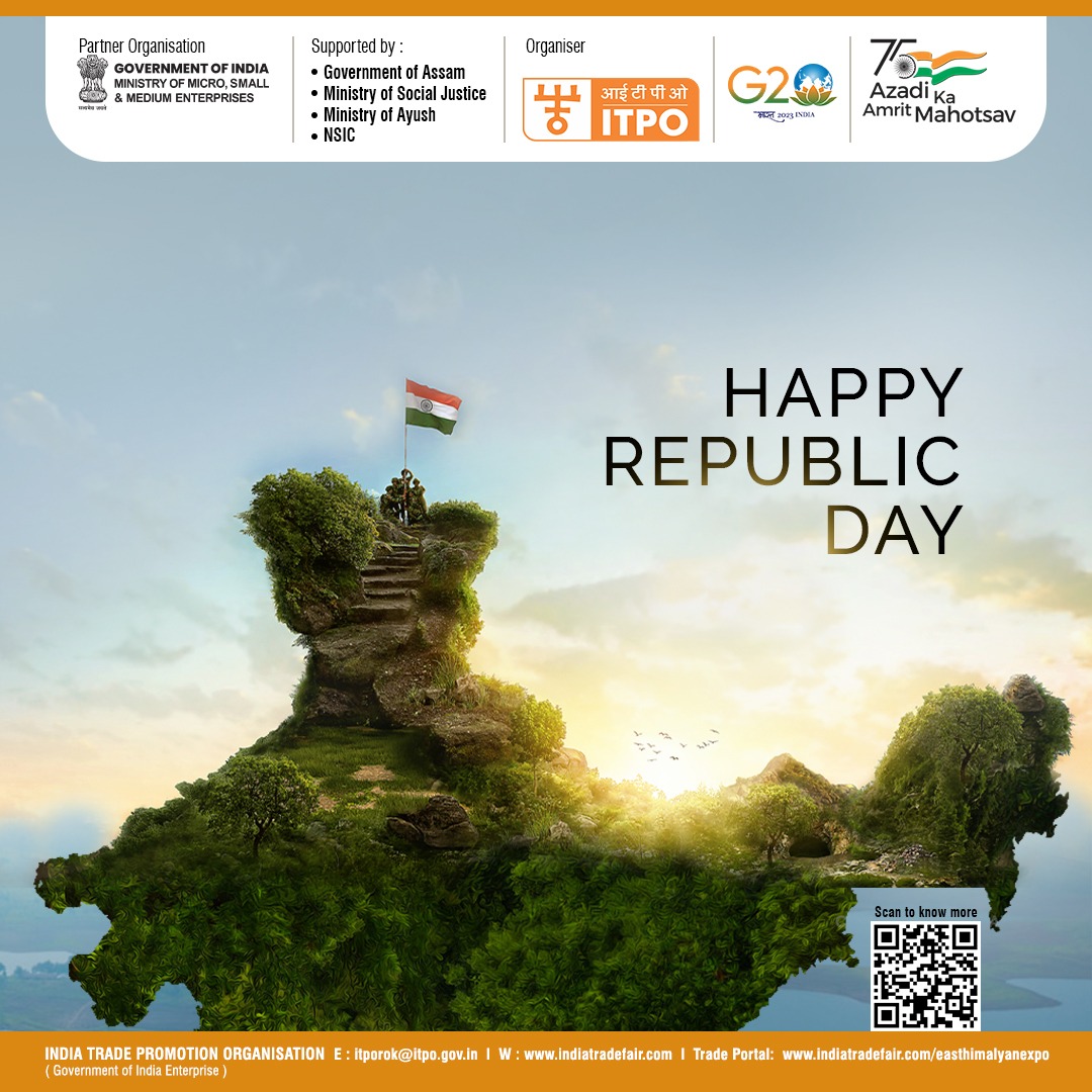 Let's take #pride that you live in a #country that has such a #diverse glorious #history and rich #heritage. Happy #RepublicDay 2023

#republicdayindia #republicdayparade #republicday #republicdaycelebration #republicdayparade #ITPO #itpo #tradefair #tradefairs #tradefair2023