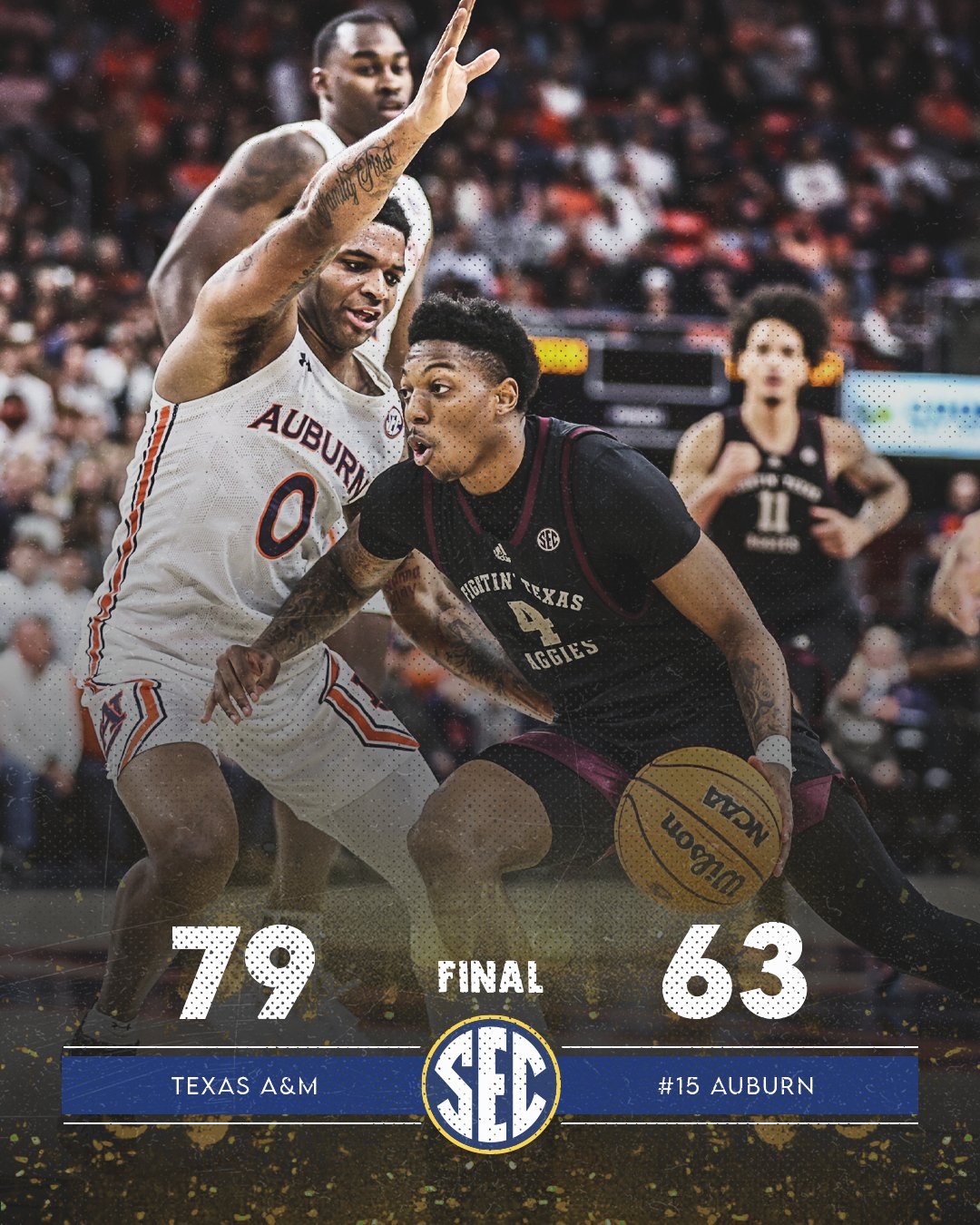 Texas A&M beats No. 15 Auburn, home win streak ends at 28 - Auburn