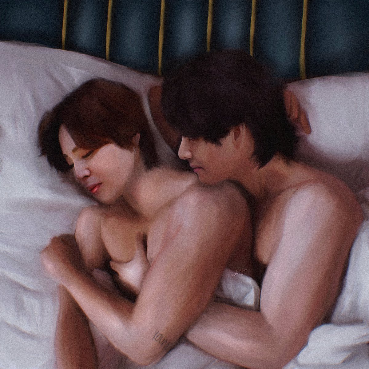 🐥: i hug a pillow to sleep
🐻: I hug my pillow to sleep
#vmin