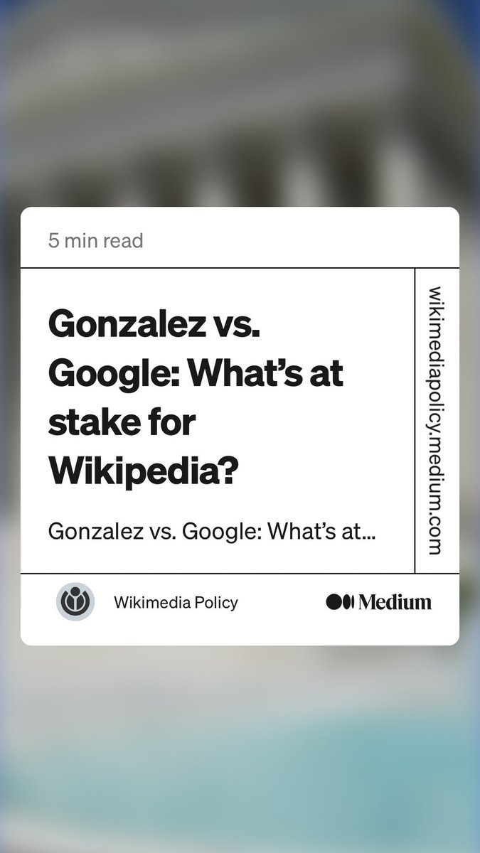 rmack's tweet photo. The Wikimedia Foundation’s ability to host @Wikipedia hangs in the balance in a Supreme Court case against YouTube. Our friend-of-the-court brief explains how: 
https://t.co/ONJu3fLNar https://t.co/0ziRlQHOyH