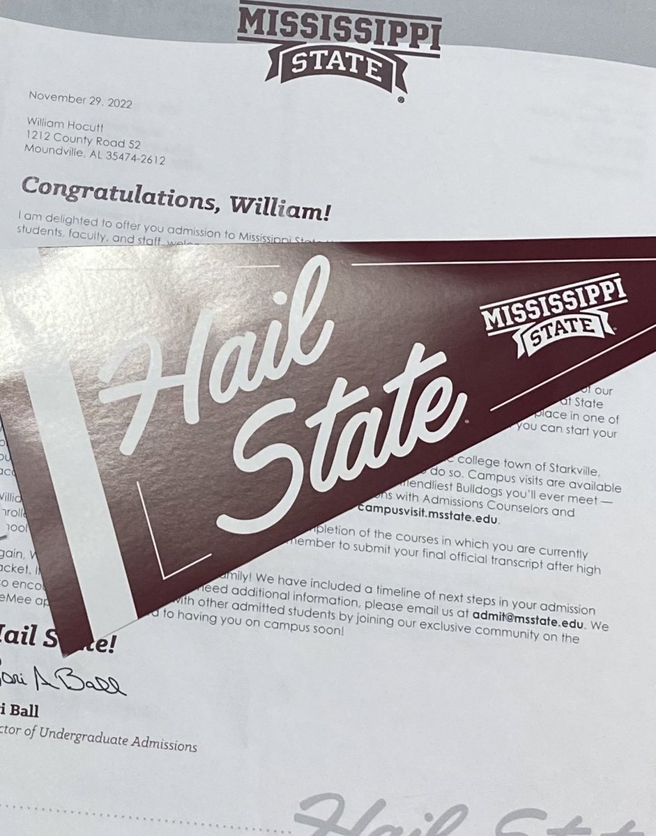 WillHocutt_'s tweet photo. Recruitment is 100% still open!
I Am very blessed to be accepted academically to the University of Alabama, The University of Alabama at Birmingham, Jacksonville State University, The University of South Alabama and Mississippi State University! https://t.co/XEfLbknHvv
